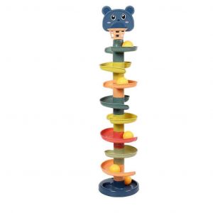 Mini Plateau De Jeu De Lancer De Balle De Piste Avec Toboggan Rotatif, Apprentissage Précoce, Entraînement À L'équilibre, Amusant Pour Tout-Petits, Anniversaire-Neuf Étages - Neuf