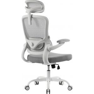 Lbgwp60-Cha De Bureau Ergonomique Avec Support Lombaire, Accoudoir 3d Rabattable Et Appuie-Tête Réglable En Hauteur Et Rotation À 360° (Blanc) - Neuf