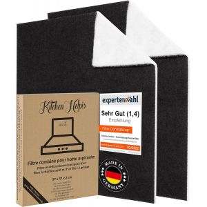 Cooker Hood Filter,Set of 2 Activated Carbon & Flat Filter,Cooker Hood Carbon Filter,Activated Carbon Filter,Cut Out Filter,Cooker Hood Grease Filter,Cooker Hood Filter - Neuf