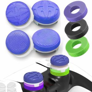 Grip Joystick PS5 - FPS Capuchons Joystick PS5 & PS4, Accessoires Manette PS4, 4 Thumbsticks Grip + 3 Anneaux de Pr&eacute;cision Controller Thumb &agrave; Aide avec Viser, R&eacute;duire Pouce Fatigue - Neuf