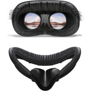 Compatible Avec Les Coussinets De Rechange Oculus Quest 2 U2013 Support D'Interface De Visage Vr Avec Nez Bloquant La Lumi&egrave;re, Trous Respirants En Cuir Pour Meta Quest 2 Accessoires - Neuf