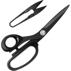 meimie-Ciseaux De Couture Pour Gaucher Pour Couper Le Cuir,Ciseaux De Couture De 20,3Cm Avec Lame En Acier Inoxydable,Noir(Petits Morceaux De Fil De 10,4Cm) - Neuf
