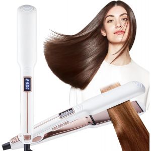 Kalanka-Fer À Lisser, Lisseur Cheveux Portable Voyage Lisseur De Cheveux Ionique, Avec Écran Lcd, Température Réglable, 10¿ Chauffage Rapide, 60 Minutes Arrêt Automatique, Lisseur Staight,Curl Brilli - Neuf