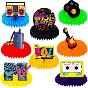 8 pièces de Centre de Ruche des années 80 Les années 80 offrent des décorations de Ruche pour Les fêtes Hippies des années 80 - Neuf