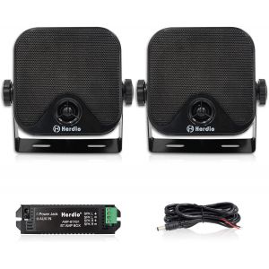 LETNERNY-120 W 4"" Pouces Bluetooth Haut-Parleurs Externes Système Stéréo Marin Étanche Pour Bateau, Magasin, Jardin, Camping-Car, Camion Atv Utv Moto. (Vendu Par Paire,Noir) - Neuf