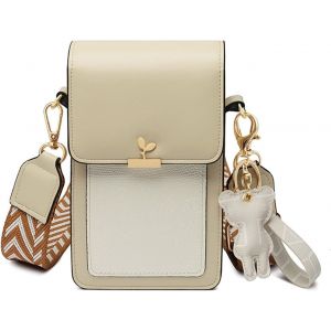 RFCBC-Sac Téléphone Portable Femme en Cuir PU Petit Sac Bandoulière Femme Mini Pochette Telephone Portable avec Bandoulière Réglable et Mignonnes breloques pour Téléphones Jusqu'à 6,9 - Neuf