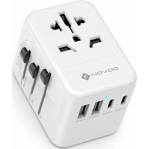 Adaptateur de Voyage Universel Adaptateur Prise Universelle PD 21W avec 2 USB et 2 Type C Adaptateur Universel France vers USA UK Allemagne Australie Chine Japon - Neuf