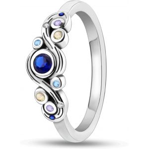 Bague En Argent Sterling 925 Pour Femme-Bague Empilable Avec Croix En Forme De C?ur En Zircon Cubique-Pour Anniversaire De Mariage,Fiançailles,Fiançailles,Cadeau D'anniversaire Pour Elle.[Y415] - Neuf