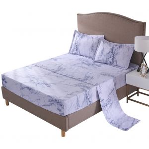 Hjlian Ensemble De Quatre Draps En Tissu Pour Matelas Et Matelas Stone Patern 10-38 Cm Pour Etudiants, Taille Queen 1 - Neuf