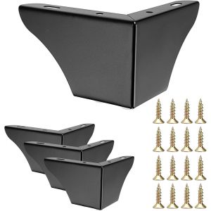 4 Pcs 7,5 Cm Pieds De Canapé En Métal Pieds De Meubles Pieds De Meubles, Pieds De Canapé Solides Modernes Pieds D'armoire Pieds De Table Disponibles Pour Le Remplacement (Noir) - Neuf