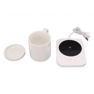HJLIAN Chauffe-tasse electrique intelligent, 55 ¡ãC, alimentation USB, chauffe-boisson en ceramique, pour bureau, 5 V, blanc - Neuf