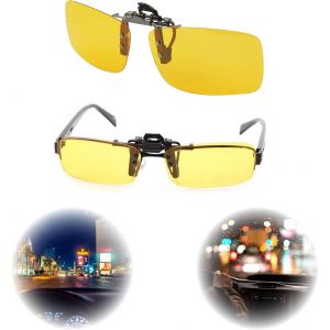 Surlunettes &Agrave; Clip Pour Conduite Nocturne, Clip De Lunettes De Conduite De Nuit, Lunettes De Soleil Polaris&eacute;es Unisexes &Agrave; Clipser, Verres Polaris&eacute;s Pour Lunettes De Vue, Surlunettes Verres Jaunes - Neuf
