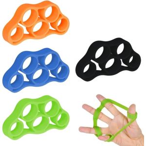 Asas-Hand Grip Musculation,Entraîneur De Doigts,Pince De Musculation Antidérapante,Renforceur De Poignée Paquet,Mains Bandes D'extension Des Doigts Pour L'entraînement Musculaire(4 Pièces) - Neuf