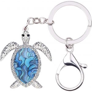 KAL-Porte-Cl&eacute; Tortue De Mer En &Eacute;mail Porte-Cl&eacute; Sac &Agrave; Main Pour Femme Fille Cadeau - Neuf