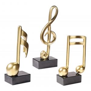 3 Pc Note De Musique Le Décor Musical De La Sculpture Statue En Résine De Note De Musique Figurine Pour Piano À Domicile Des Cadeaux - Neuf