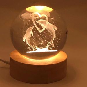 Veilleuse &Agrave; 3 Boules De Cristal, 6,9 Cm, Lumi&egrave;re En Verre Avec Support Led De Couleur, 7 Variations De Couleurs En Forme De Boule En Verre Transparent - Neuf