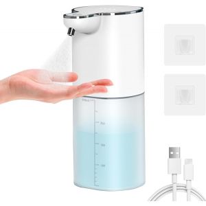 KAL-Distributeur De Savon Automatique, 400 Ml, Rechargeable, Sans Contact, Montage Mural, Avec 4 Niveaux De Mousse Réglables, Distributeur De Savon Électrique Ipx5 Avec Détecteur De Mouvement Infraro - Neuf
