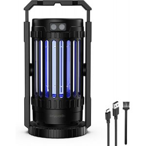CHECARZHN--NO1-Lampe Anti Moustique, Lampe Électrique Anti Insectes 4000Mah Rechargeable Usb Piège À Mouche Insectes 4200V Uv Électrique Anti Moustique Veilleuse Intérieur Extérieur Veilleuse Puissan - Neuf
