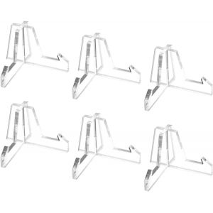 Lot de 6 pr&eacute;sentoirs antid&eacute;rapants en acrylique pour cadre photo, chevalet, livre pour bureau ou table - Neuf