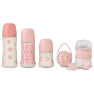 Welcome Baby Gift For Newborns 150 Ml + 270 Ml Bottle + 360 Ml Bottle + Symmetrical Pacifier Sx Pro 0-6 Months + Measuring Cup + Pacifier Box + Pacifier Clip Pink - Neuf