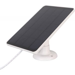 JGD-Panneau Solaire pour Cam&eacute;ra, Cam&eacute;ra de s&eacute;curit&eacute; Ext&eacute;rieure, Chargeur de Cam&eacute;ra &eacute;tanche IP65 5V 4W Alimentation Solaire Continue &agrave; Haut Rendement pour Cam&eacute;ra pour Micro USB C (Blanc) - Neuf