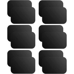 Lot de 12 plaques m&eacute;talliques pour t&eacute;l&eacute;phone portable - Rectangles 65 x 45 mm - Pour support de t&eacute;l&eacute;phone portable de voiture - Plaque m&eacute;tallique autocollante avec colle forte pour - Neuf