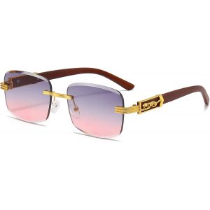 Asas-Vintage Lunette De Soleil Rectangulaire Sans Monture Homme Femme,Retro Lunettes De Soleil Femme Petite Lunettes Teintées - Neuf
