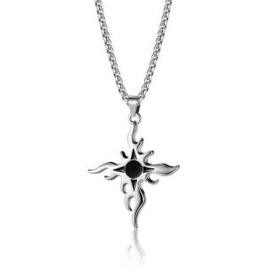 Kal-Collier Croix En Acier Inoxydable - 1 Pcs Croix Cha&icirc;ne Hommes Croix Pendentif Acier Inoxydable Gar&ccedil;ons Pendentif Croix Collier Bijoux Pour Femmes,Cadeau Pour Mari/Famille/Ami,Cadeau Universel - Neuf