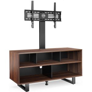 VornixorSarlshop-Support TV sur Pied en Bois pour &Eacute;cran de 32 &agrave; 70 Pouces,Meuble de TV avec Support Hauteur R&eacute;glable Pivotant 40&deg;,pour Ampli DVD Voie Centrale Platine Vinyle Dab Charge Max.50 KG - Neuf