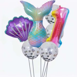 ChicSlick-Sirène Ballon 1 Ans Anniversaire Fille, Ballons Décor Sirène, Decoration Anniversaire Sirene,Parti Décoration De Fête À Thème Sirènes,Pour Décorations De Fête D'Anniversaire[X2151] - Neuf
