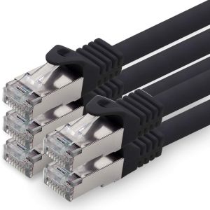0,25 m-noir-lot de 5 c&acirc;bles r&eacute;seau CAT.7 c&acirc;ble patch SFTP PIMF LSZH c&acirc;ble Gigabit Lan 10Gb s c&acirc;ble brut cat7 avec connecteur RJ45 Cat6a compatible avec CAT5 CAT6 cat7 cat8 - Neuf