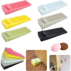 6 Pcs Bouchon de Porte, arrêt de Porte et de 2 Pcs Porte Bouchon en Caoutchouc robuste qui Porte Cale ¿ Réglable en Hauteur et une Forte Adhérence sur la dalle, Plancher en Bois - Neuf