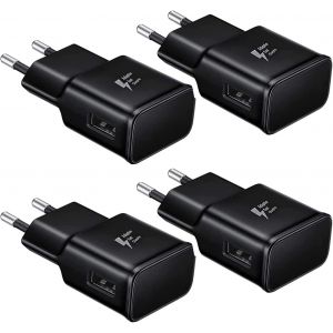 Eryi-Usb Chargeur Compatible Avec Samsung S20 Fe, S10, S9, S8, S7, S7 Edge,S6, S4, S3,A6, A13, A52, A52s, A53,Note10, Note9, Note8, J8, J7, J6, J5, Tab S,S2 Rapide Chargeur Portable - Noir - Neuf