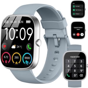 Montre Connectée Femme Homme Sport, 1,91"" Smartwatch Avec Appel Bluetooth, Montre Podometre, Moniteur Fréquence Cardiaque/Sommeil, 110+ Sports Etanche Ip68 Montre Intelligente Pour Android Ios, Gris - Neuf