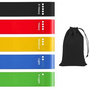 Asfasfq-5 Pcs Bande Elastique Musculation, Elastique Sport Fitness Musculations, Elastiques Resistance Bands Avec 5 Niveaux De Force, Bande De Resistance Musculation Maison Yoga Pilates Accessoires - Neuf
