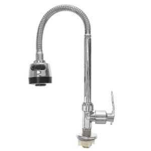 Robinet de cuisine en acier inoxydable avec douchette extractible et rotation &agrave; 360&deg; - Neuf