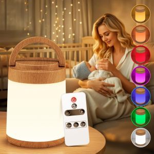 ERYI-Lampe De Chevet Sans Fil, 16 Couleurs Rgb Lampe De Chevet Tactile, Télécommand Lamp Led Chambre Rechargeable Usb Veilleuse Pour Table,Decoration Chambre,Bébé,Camping,Decoration Salon,Ambiance - Neuf