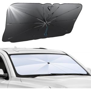 lbgwp60-Parapluie Pare-Soleil Voiture, Sunshade Parapluie Voiture, Vec Poignée De Corde Anti - Rayures, Taille Réglable De Manière Flexible, Facile À Installer, Idéal Pour Le Stationnement Extérieur - Neuf