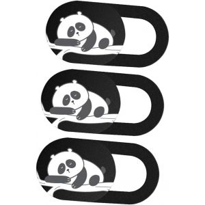 Cache Webcam Protection d'Appareil Photo Lot de 3 Design Panda Mignon Ultra-Mince pour Ordinateur Portable et Tablette Compatible Smartphones Noir - Neuf
