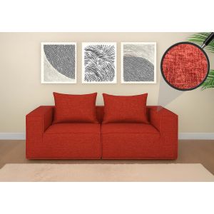 Canap&eacute; 2 places/accessoires pour canap&eacute; HWC-O54, canap&eacute; 2 places Canap&eacute; lounge, modulaire Tissu/textile (300 g/m&sup2;) 63 x 194 x 97 cmterre cuite - Neuf