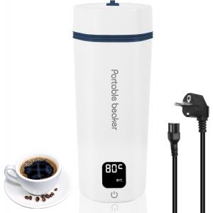 Mini Bouilloire Electrique De Voyage 450Ml, Bouilloire De Voyage, Elektrischer Reisewasserkocher Klein, 5 Minutes Chauffage Rapide Isolation Tasse, Moniteur 6 R&eacute;glable Temp&eacute;rature, Inoxydable 304 - Neuf