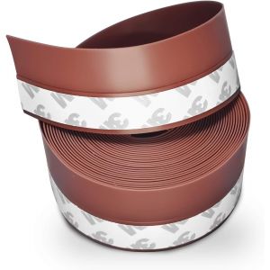 Kalanka-Bas De Porte Adhésif, 5m X 3,5cm Bande D'étanchéité En Silicone Souple Adhésif Imperméable À L'eau Isolement Du Bruit Pour Porte Fenêtre Anti Souris Fourmi Cafard Insectes (Marron) - Neuf