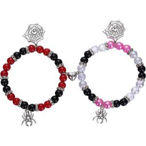 Bracelets D'amiti&eacute; Magn&eacute;tiques En Pierre De Puissance Araign&eacute;e Rose Pour Bijoux De F&ecirc;te D'halloween - Neuf