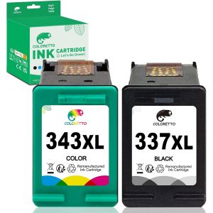 TEPPA-337XL 343XL Cartouches d'encre Remanufacturées pour HP Cartouche 337 343 XL DeskJet 5940 D4145 D4155 6988 6943 PhotoSmart 2570 8030 8050 C4140 C4150 C4160 C4180 D5145 D5160 OfficeJet 100 150 - Neuf