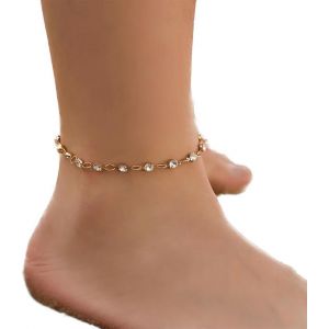 Senior-Réglable Chaîne De Pied Ronde Cristal Chaîne De Pied Plage Été Chaîne De Pied Femmes Et Filles (A)[L662] - Neuf