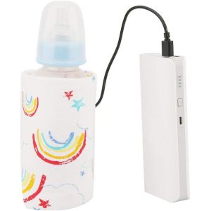 Usb Bottle Warmer,Portable Pocket Usb Bottle Warmer,Insulation Thermostat For Baby Milk Food Pocket Bottle Warmer Travel Milk Lid Warmer (Red) - Neuf