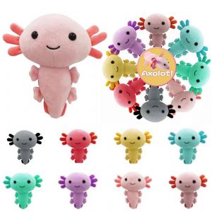 Peluche Axolotl Kawaii, Jouet Axolotl, Poisson Axolotl, Peluches Axolotl, Figurine, Poupee, Animal Kawaii, Rose, Axolotl, Cadeaux - Neuf