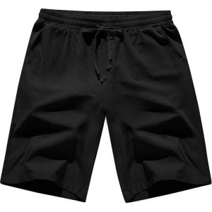 Uaa-Short D'été Léger Et Aéré Pour Homme Short Homme Avec Poche Respirant Pantalon Court De Loisirs Coton Short De Plage Décontracté Shorts Taille Élastique Avec Cordon De Serrage - Neuf