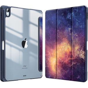 Coque Pour Ipad Air 11 Pouces M3/M2 (2025/2024), Ipad Air 5/4 10.9 Pouces (2022/2020) - [Rangement De Stylet] Housse Transparente Claire Etui Antichoc Veille/R&eacute;veil Auto, Galaxie - Neuf