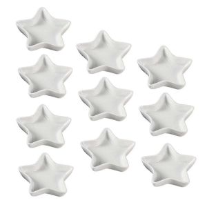 10pcs Cinq Branches Étoile En Forme D'étoile Plats De Condiments Plat De Sauce À Tremper Bol De Pincement De Sauce Soja Bol De Service En Céramique Bbq-Chip - Neuf